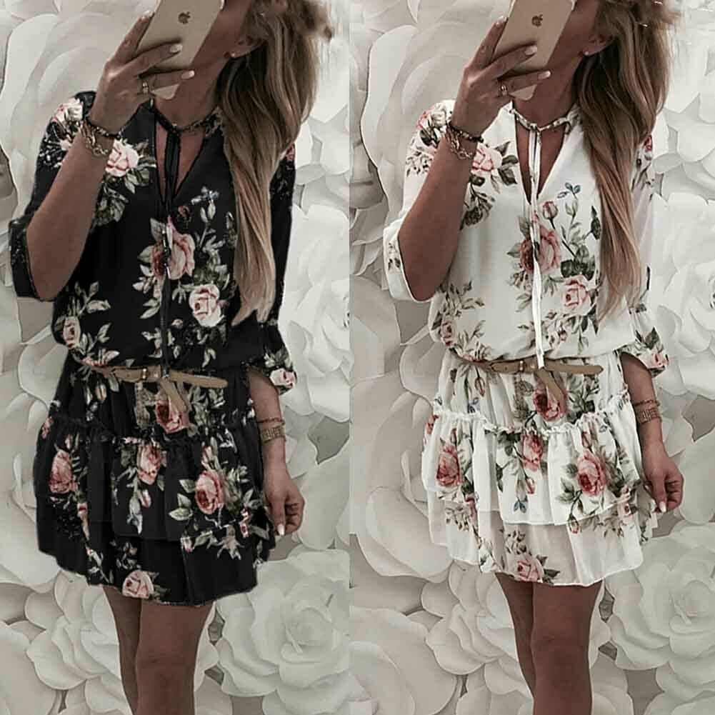 Angela – Boho Sommerkleid mit Blumenprint
