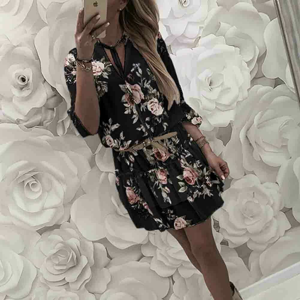 Angela – Boho Sommerkleid mit Blumenprint