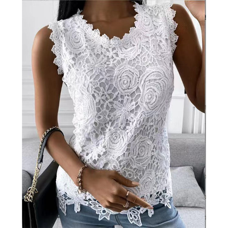 Kim – Spitzenblumen Top für Damen