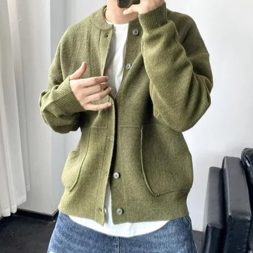 Herren Strickjacke mit Knopfleiste – Lässiger Style für Alltag und Freizeit