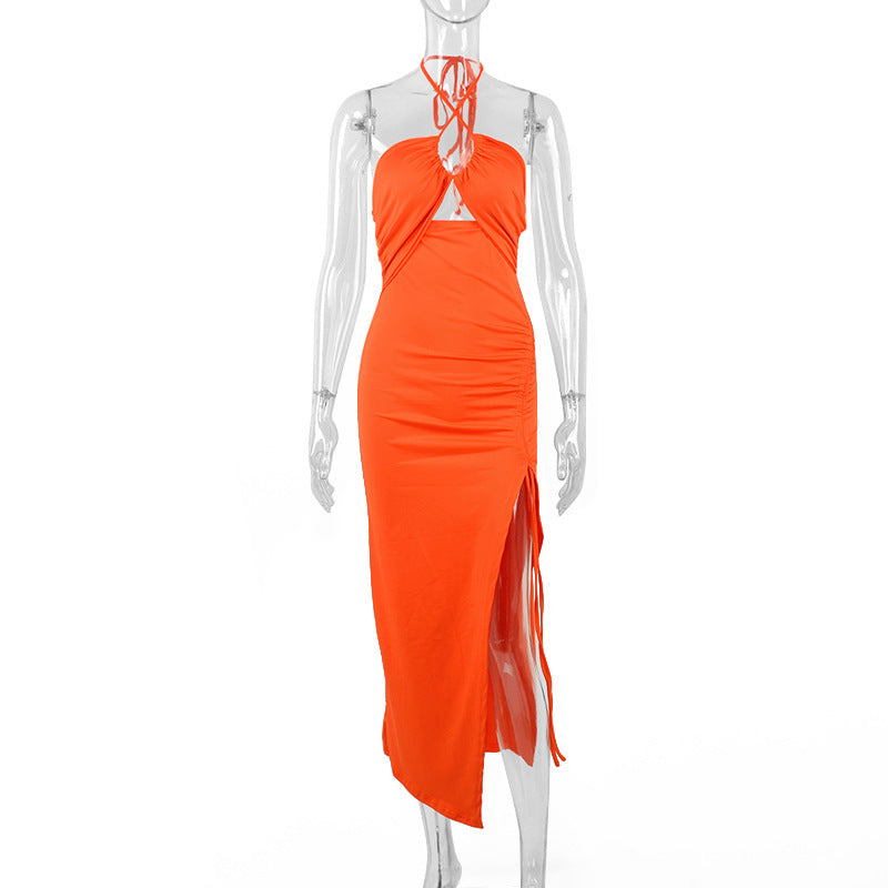Alison – Sexy Halterneck Spitzenkleid mit Schlitz für Damen im Sommer Y2K Stil