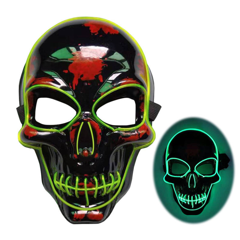 Halloween LED Leuchtende Totenkopfmaske für Erwachsene – Gruselige Party- & Kostüm-Maske