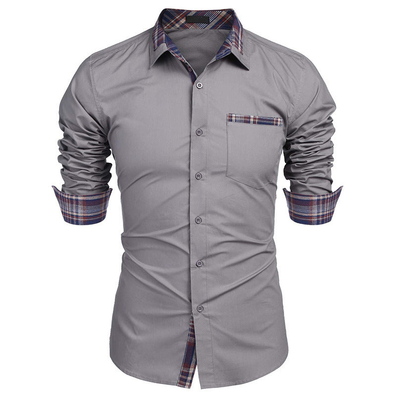 Herren Slim Fit Freizeithemd mit Karodetails – Stilvolles Langarm Business & Casual Hemd