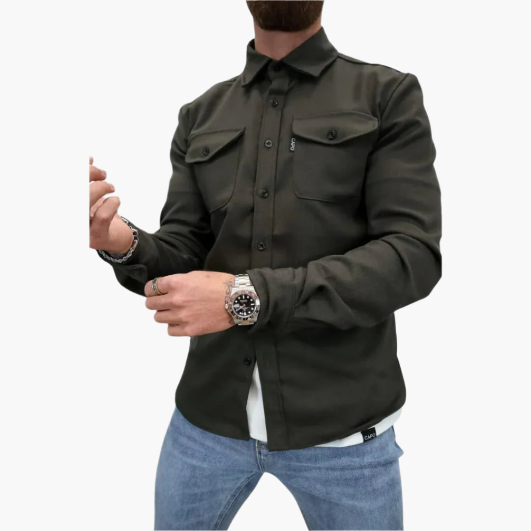 Herren Overshirt Jacke – Modernes Button-Through Design, Vielseitiger Stil für Freizeit und Business