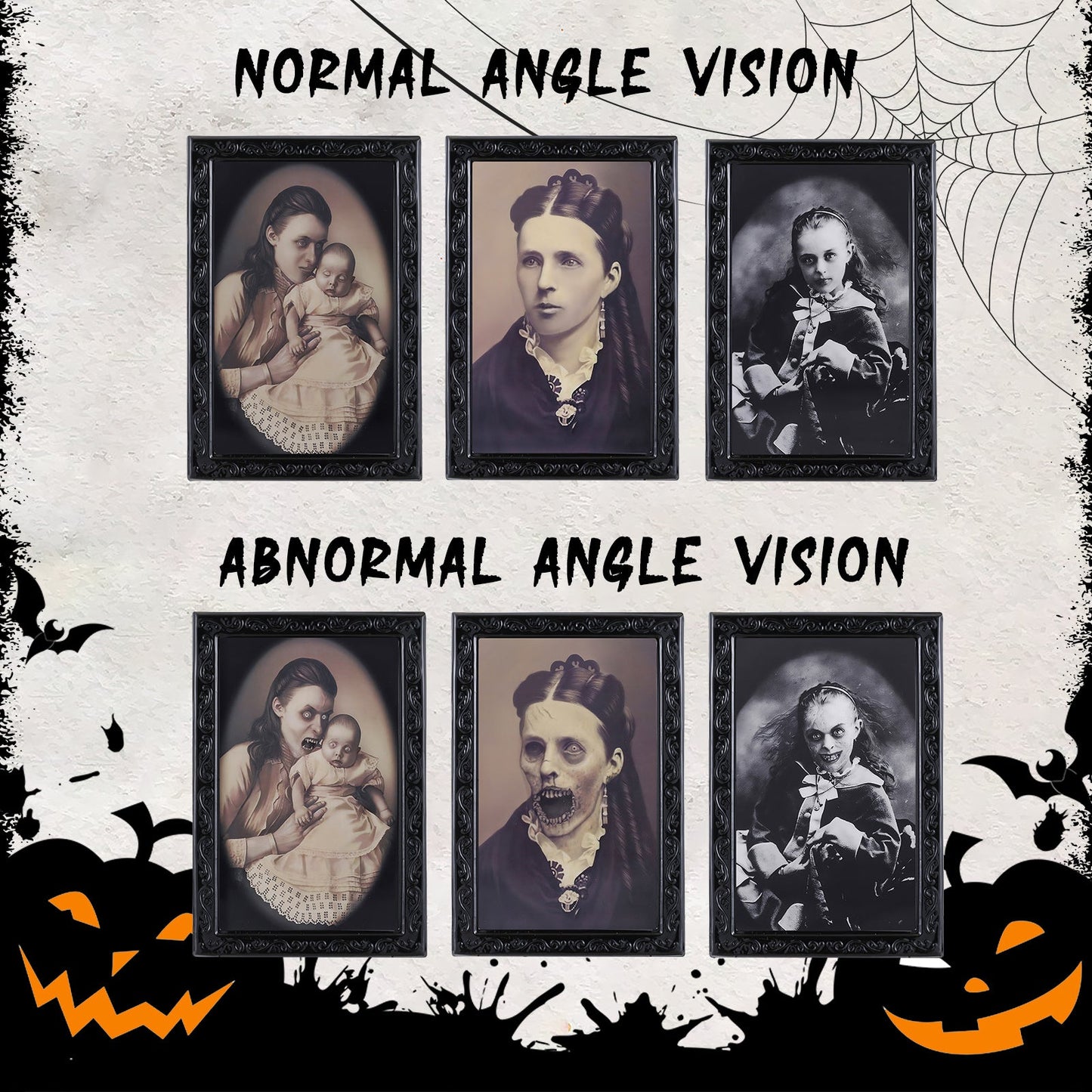 Halloween Lentikular-Bildrahmen Set – Gruselige Verwandlungs-Porträts für Dekoration & Spuk-Atmosphäre