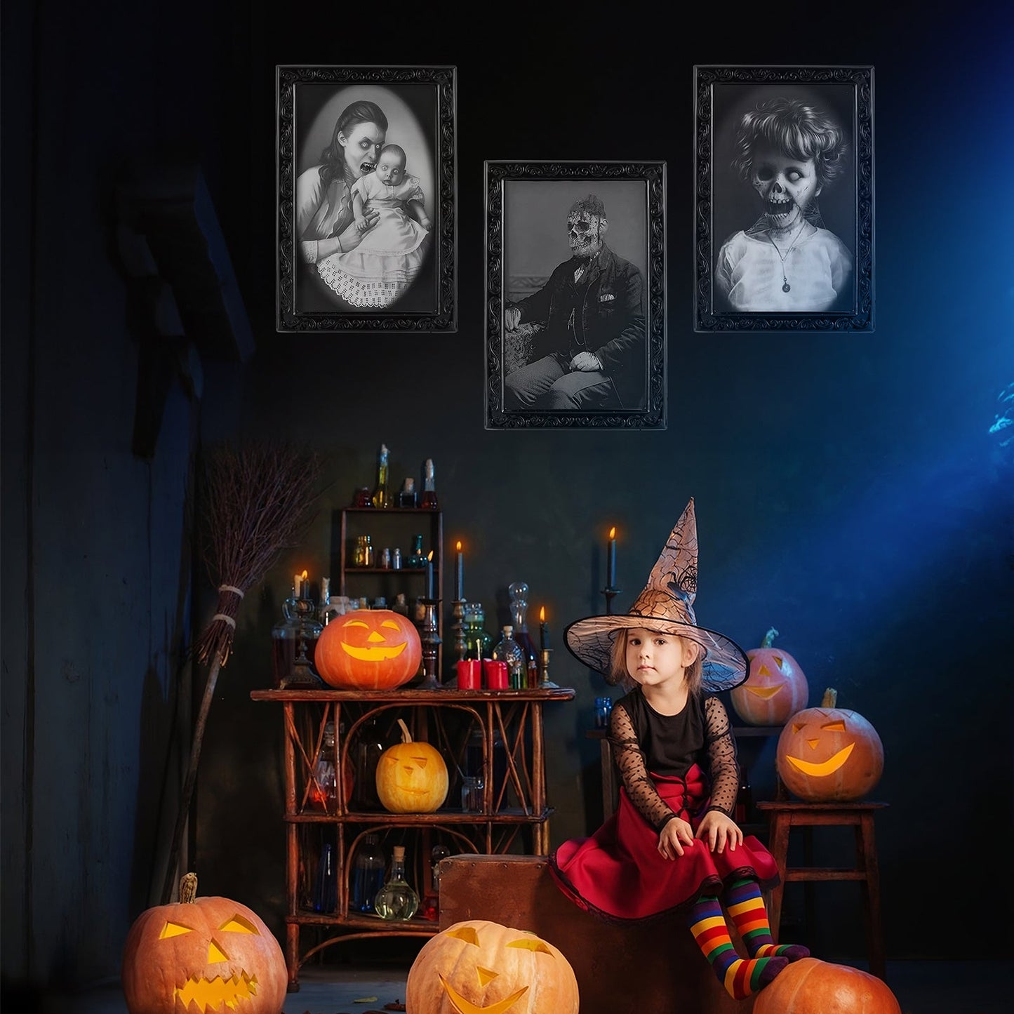 Halloween Lentikular-Bildrahmen Set – Gruselige Verwandlungs-Porträts für Dekoration & Spuk-Atmosphäre