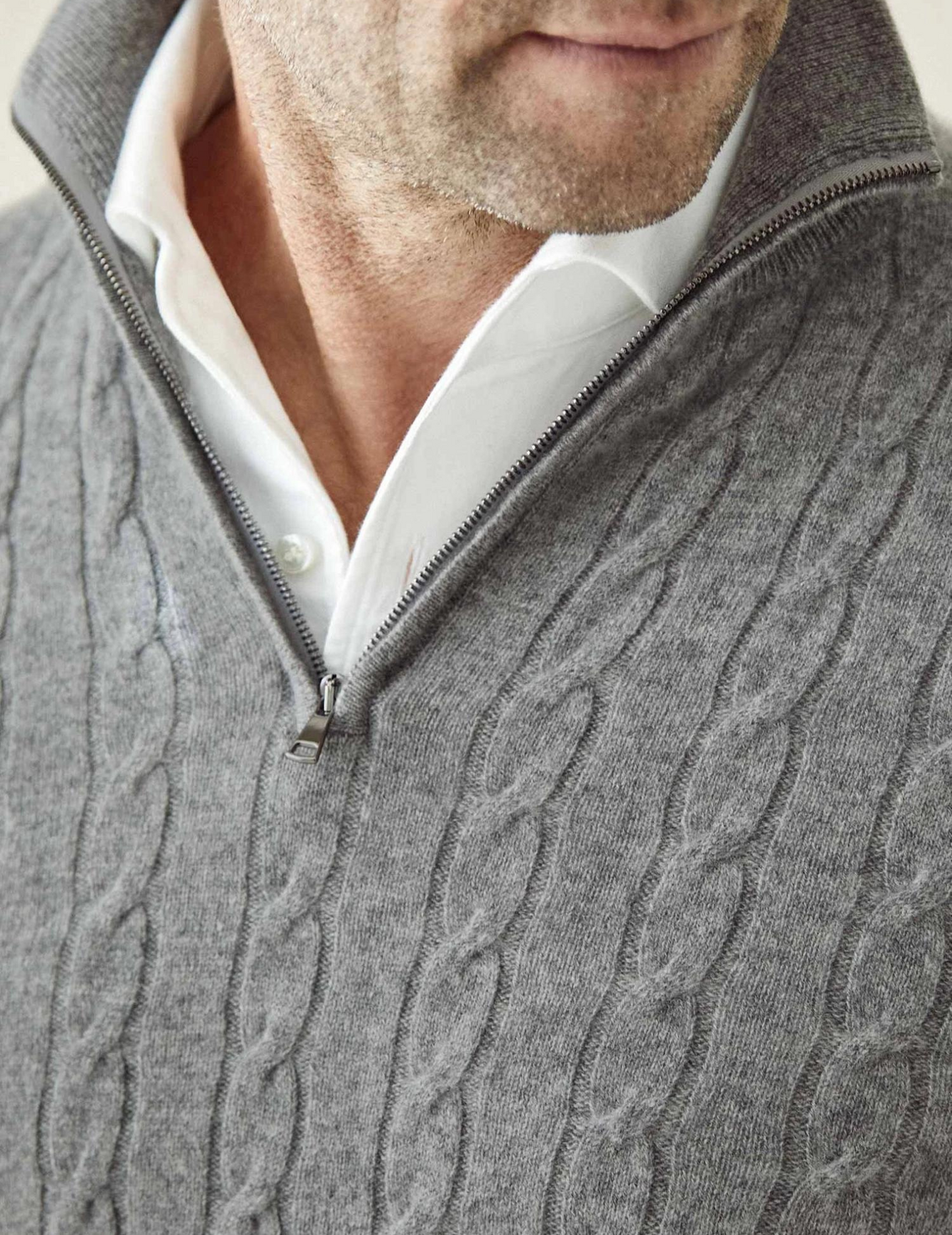 Herren Zopfmuster Pullover mit Reißverschluss – Klassischer Style für Business & Freizeit