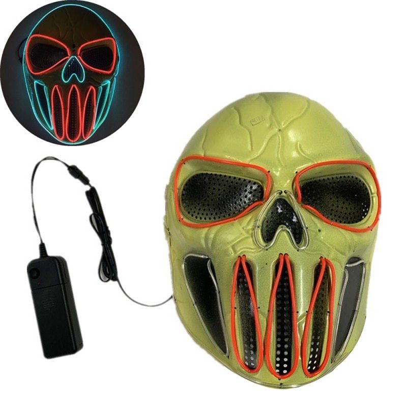 Halloween LED Totenkopf Maske für Erwachsene – Leuchtende Party- und Kostüm-Accessoire