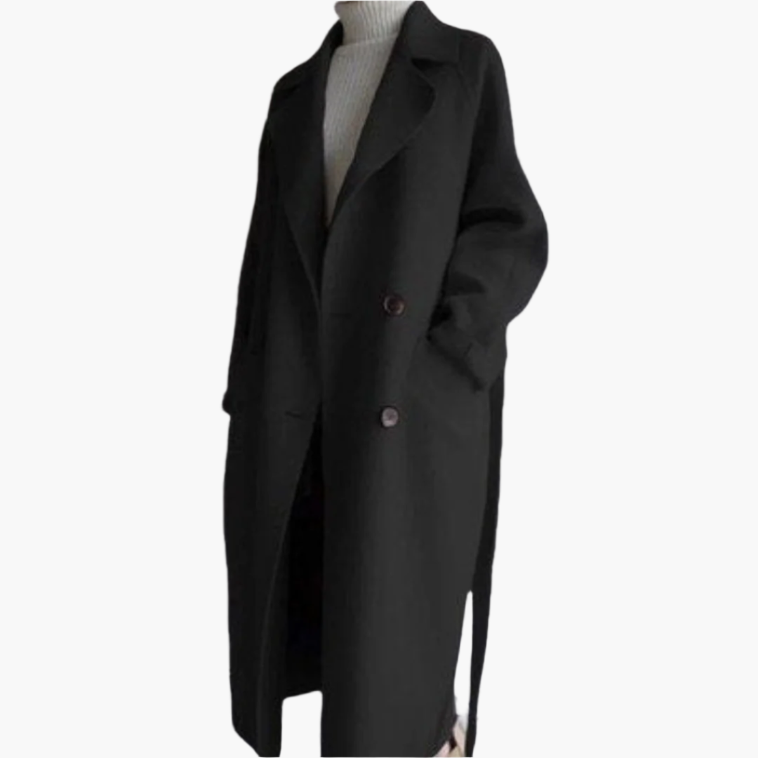 Damen Eleganter Langer Mantel – Klassischer Wintermantel für stilvolle Outfits