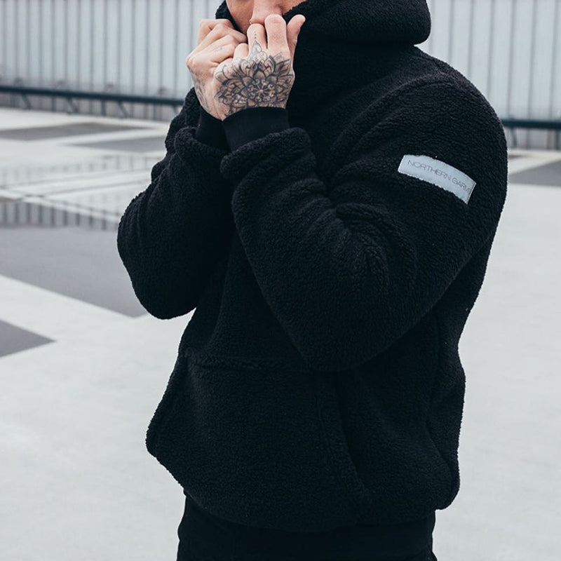 Herren Kapuzenpullover Plüsch Hoodie – Kuschelig, Modern & Bequem für Alltag und Freizeit