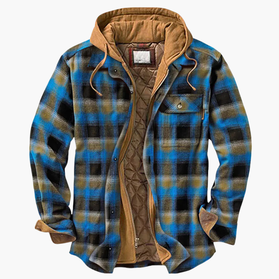 Herren Outdoor-Jacke im Holzfäller-Stil mit Kapuze und warmer Stepp-Innenseite – Perfekt für Alltag und Abenteuer