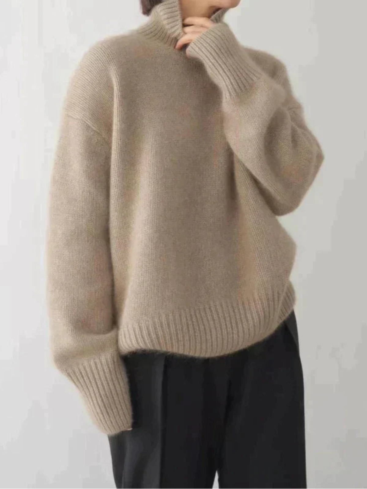 Damen Rollkragenpullover im Oversize-Look – Stilvoller Strick für Herbst und Winter