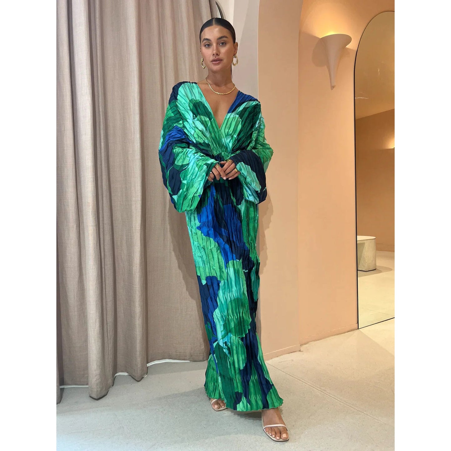 Nicola – Faltendes lässiges Urlaubs Kleid für Damen