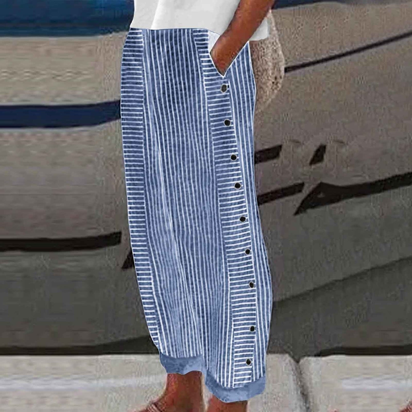 Francesca – Gestreifte Freizeithose für Damen