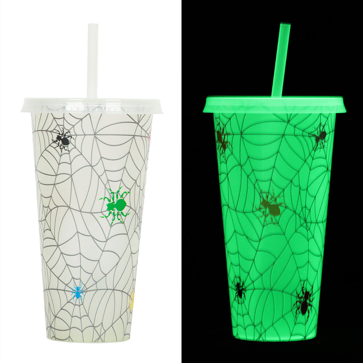 Halloween Becher mit Strohhalm – Kreativer Trinkbecher für gruselige Partys & Deko