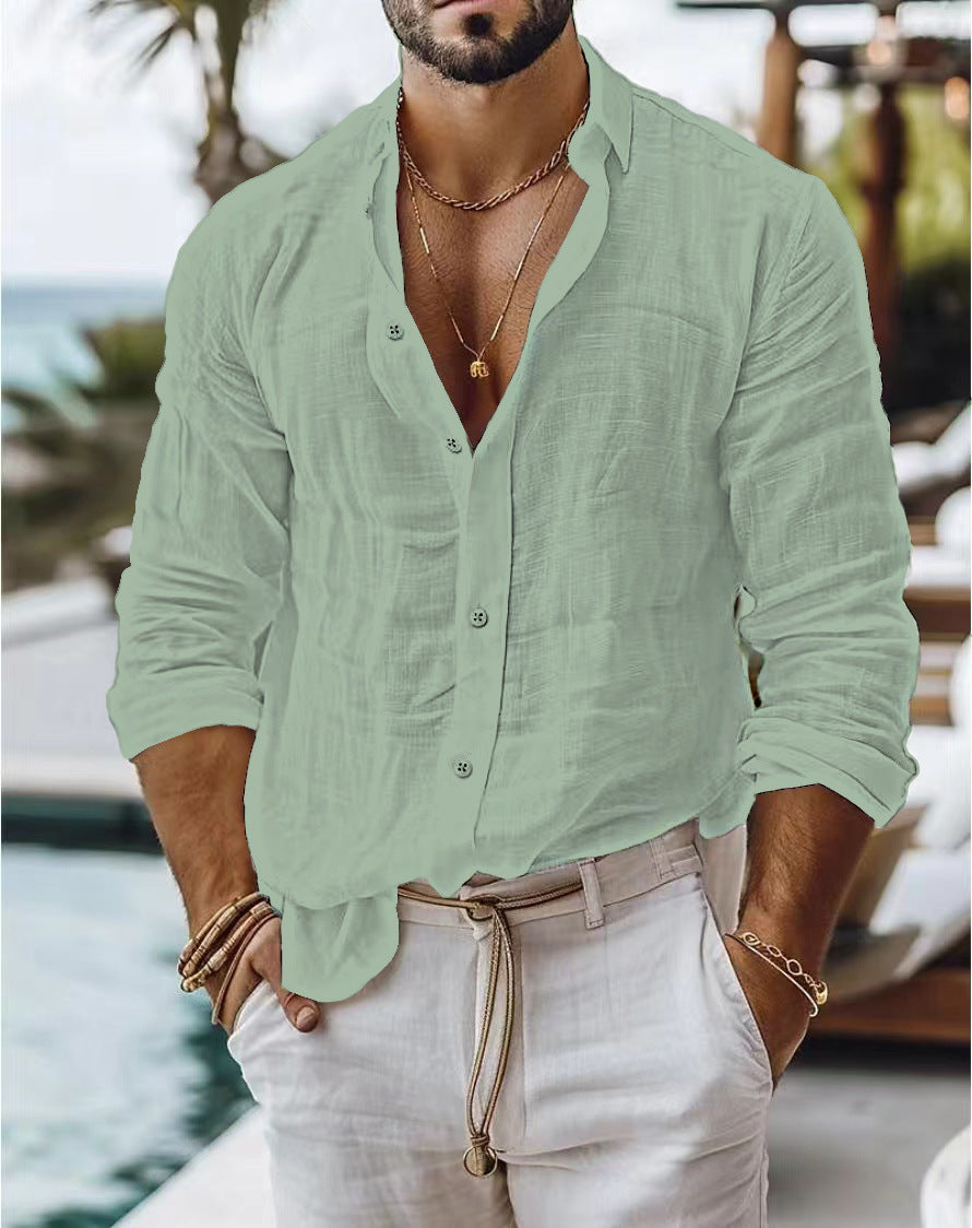 Bobby – Herrenhemd aus Baumwoll-Leinen im Casual-Stil