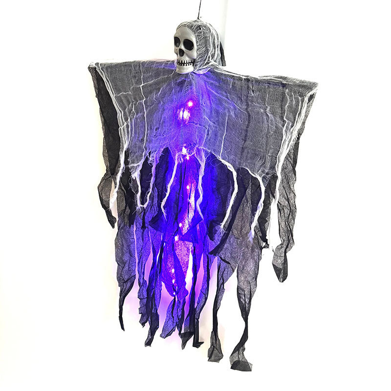 Halloween Hängender Geist mit LED-Lichtern – Gruselige Dekoration für Halloween-Partys & Außenbereich