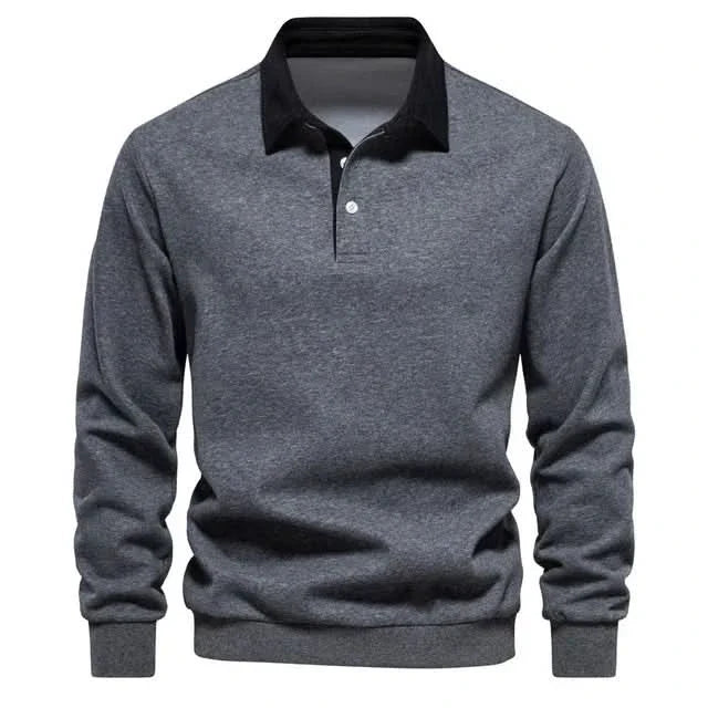 Joel – Langarm-Herrenpoloshirt mit klassischem Kragen