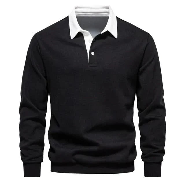 Joel – Langarm-Herrenpoloshirt mit klassischem Kragen
