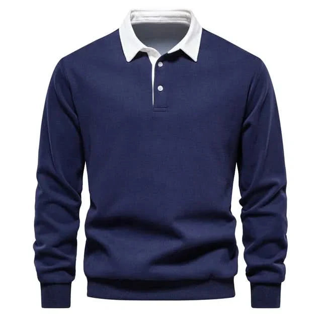 Joel – Langarm-Herrenpoloshirt mit klassischem Kragen