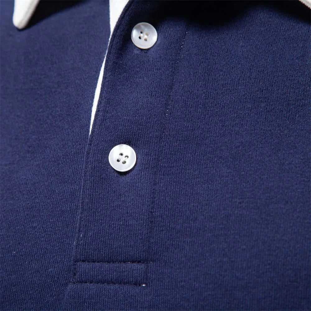 Joel – Langarm-Herrenpoloshirt mit klassischem Kragen