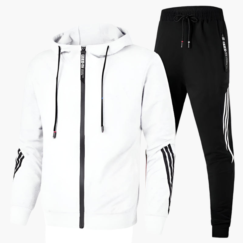 Herren Sportlicher Trainingsanzug Zweiteiler – Freizeit & Fitness Jogginganzug mit Kapuze