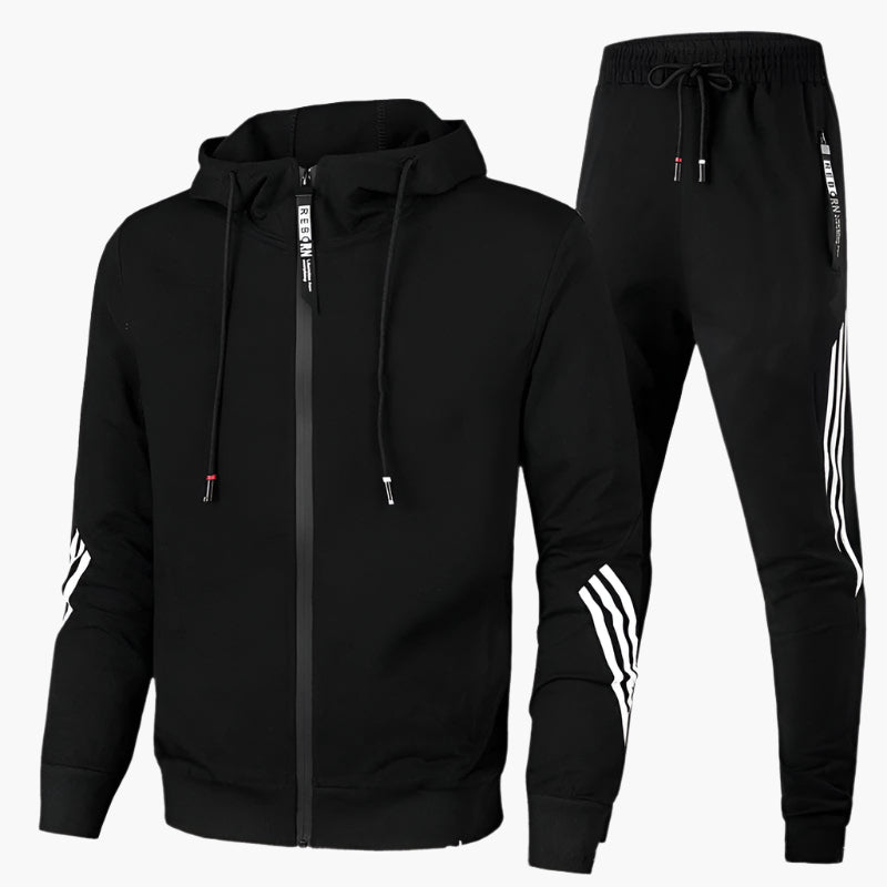 Herren Sportlicher Trainingsanzug Zweiteiler – Freizeit & Fitness Jogginganzug mit Kapuze