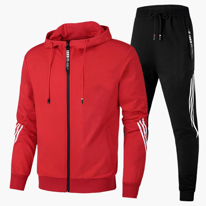 Herren Sportlicher Trainingsanzug Zweiteiler – Freizeit & Fitness Jogginganzug mit Kapuze