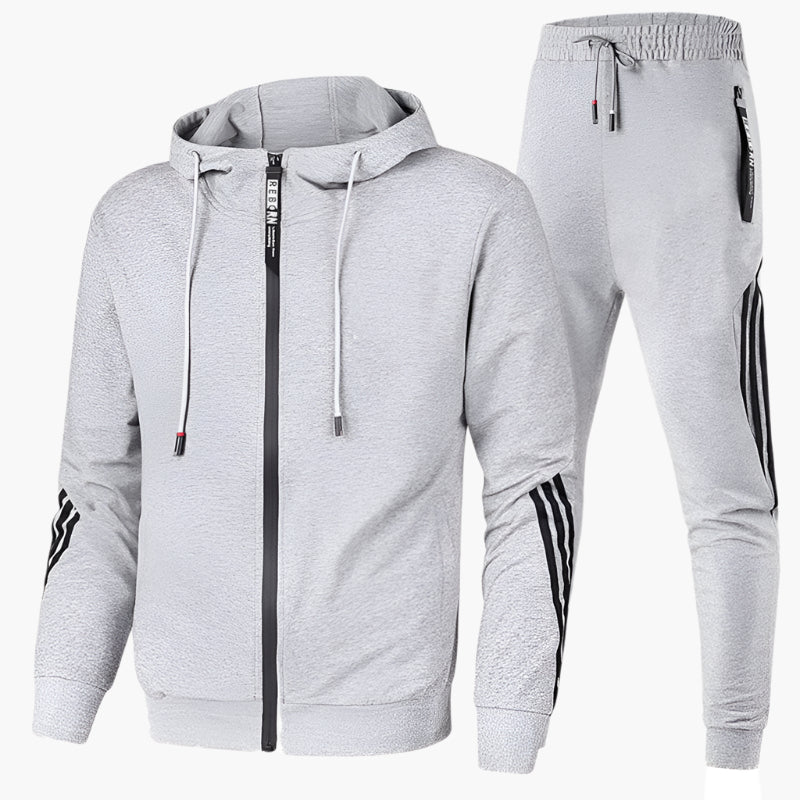 Herren Sportlicher Trainingsanzug Zweiteiler – Freizeit & Fitness Jogginganzug mit Kapuze