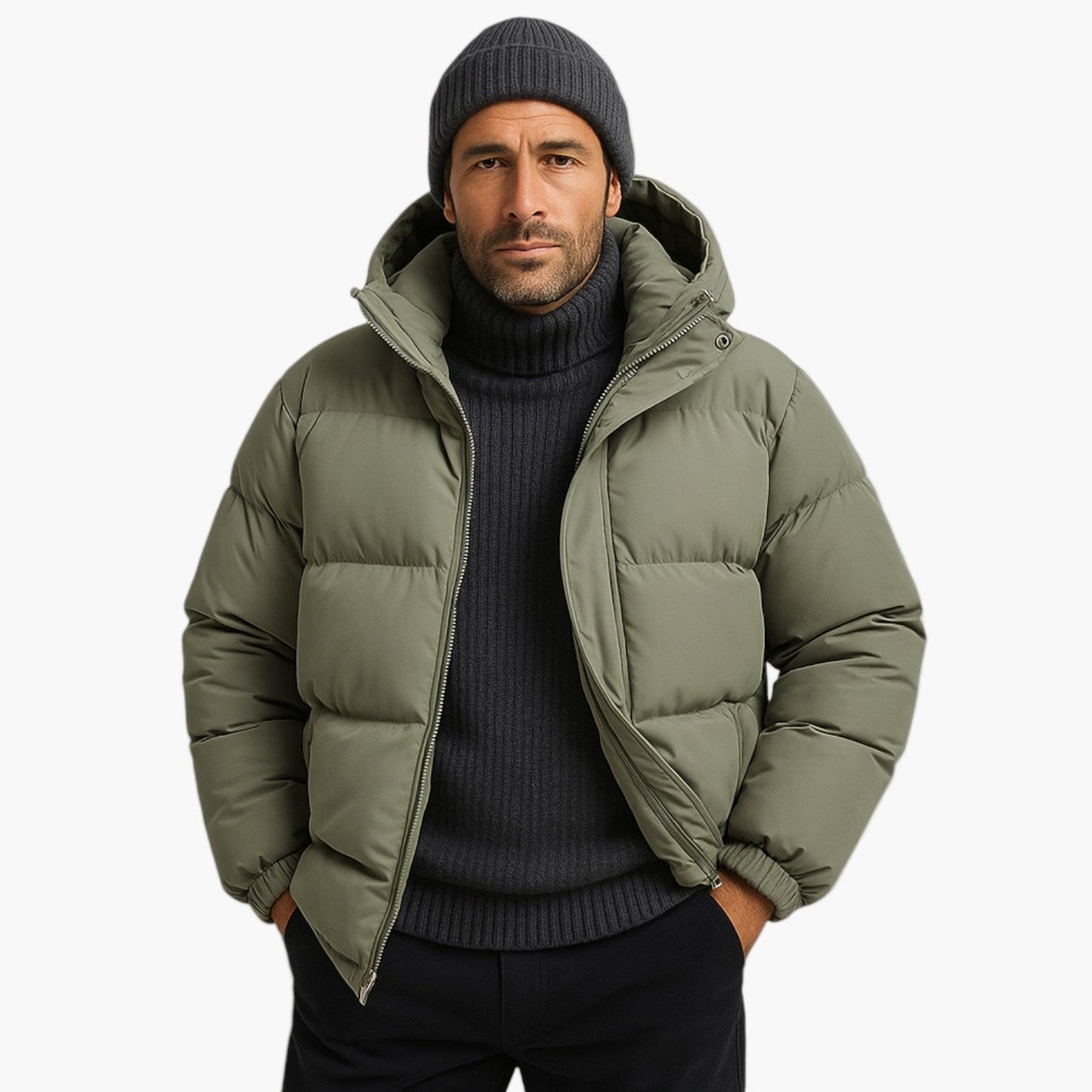 Herren Winter Parka Jacke – Urban Steppmantel mit Kapuze für Alltag & Outdoor