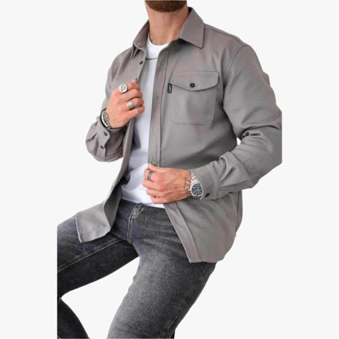 Herren Overshirt Jacke – Modernes Button-Through Design, Vielseitiger Stil für Freizeit und Business