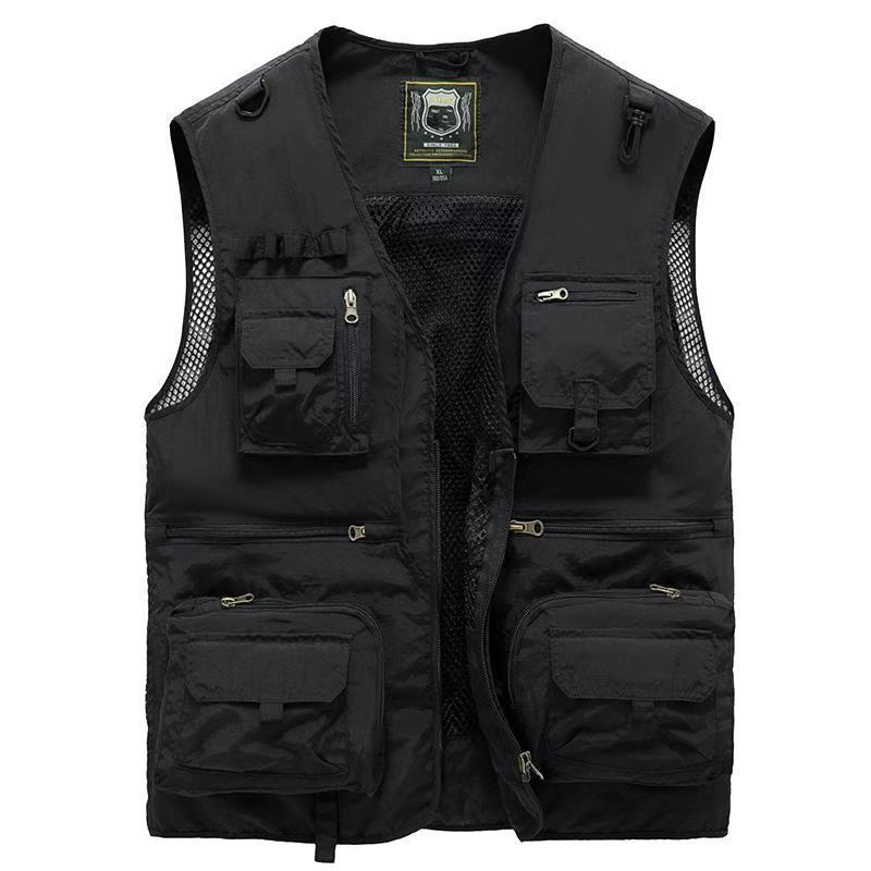 Herren Outdoor Multifunktions-Weste – Angeln, Camping & Abenteuer, atmungsaktiv, leicht, mit vielen Taschen