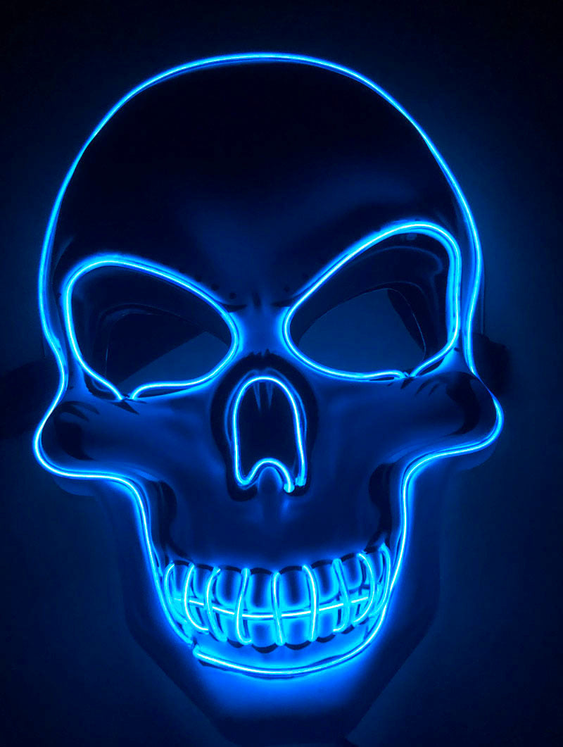 Halloween LED Leuchtende Totenkopfmaske für Erwachsene – Gruselige Party- & Kostüm-Maske
