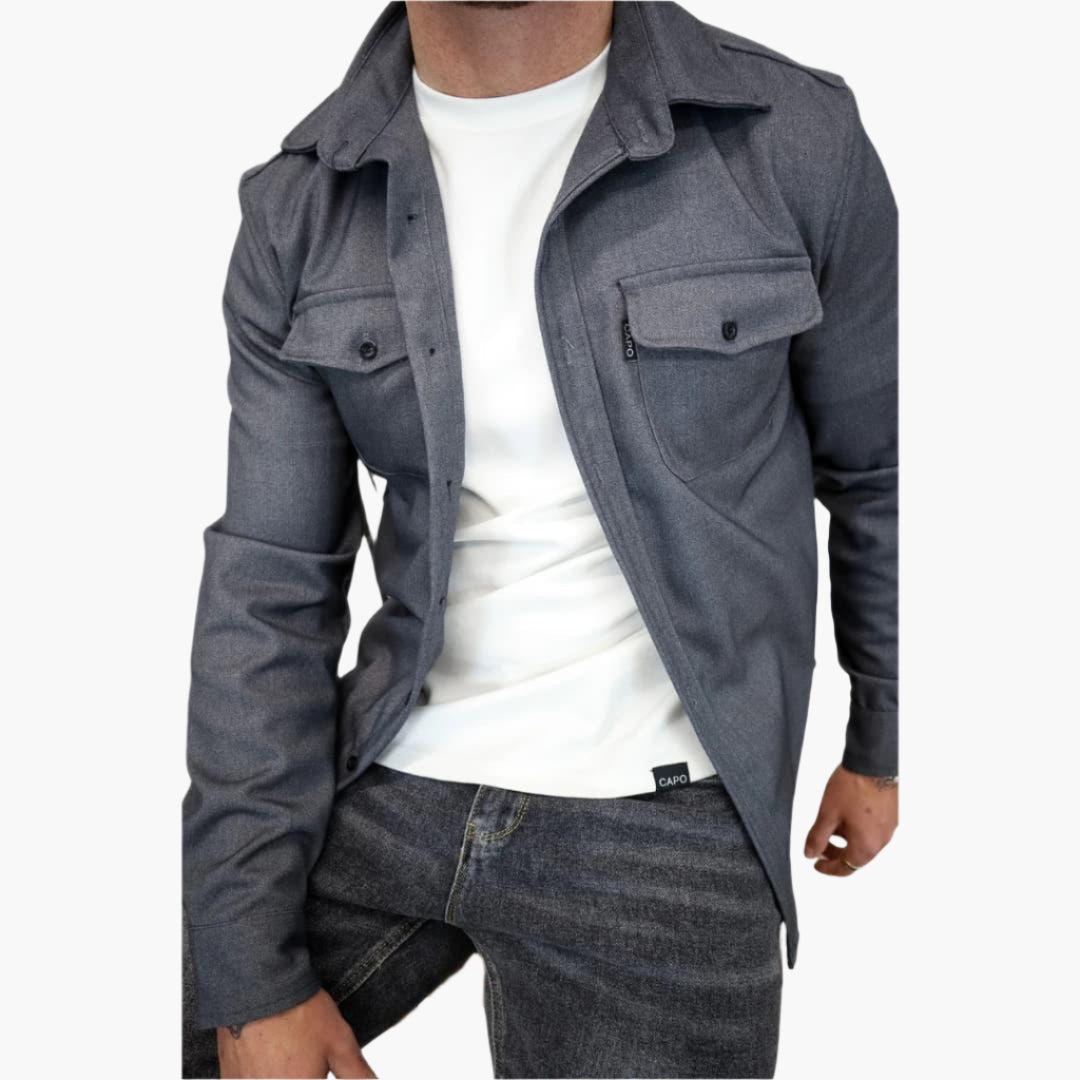 Herren Overshirt Jacke – Modernes Button-Through Design, Vielseitiger Stil für Freizeit und Business