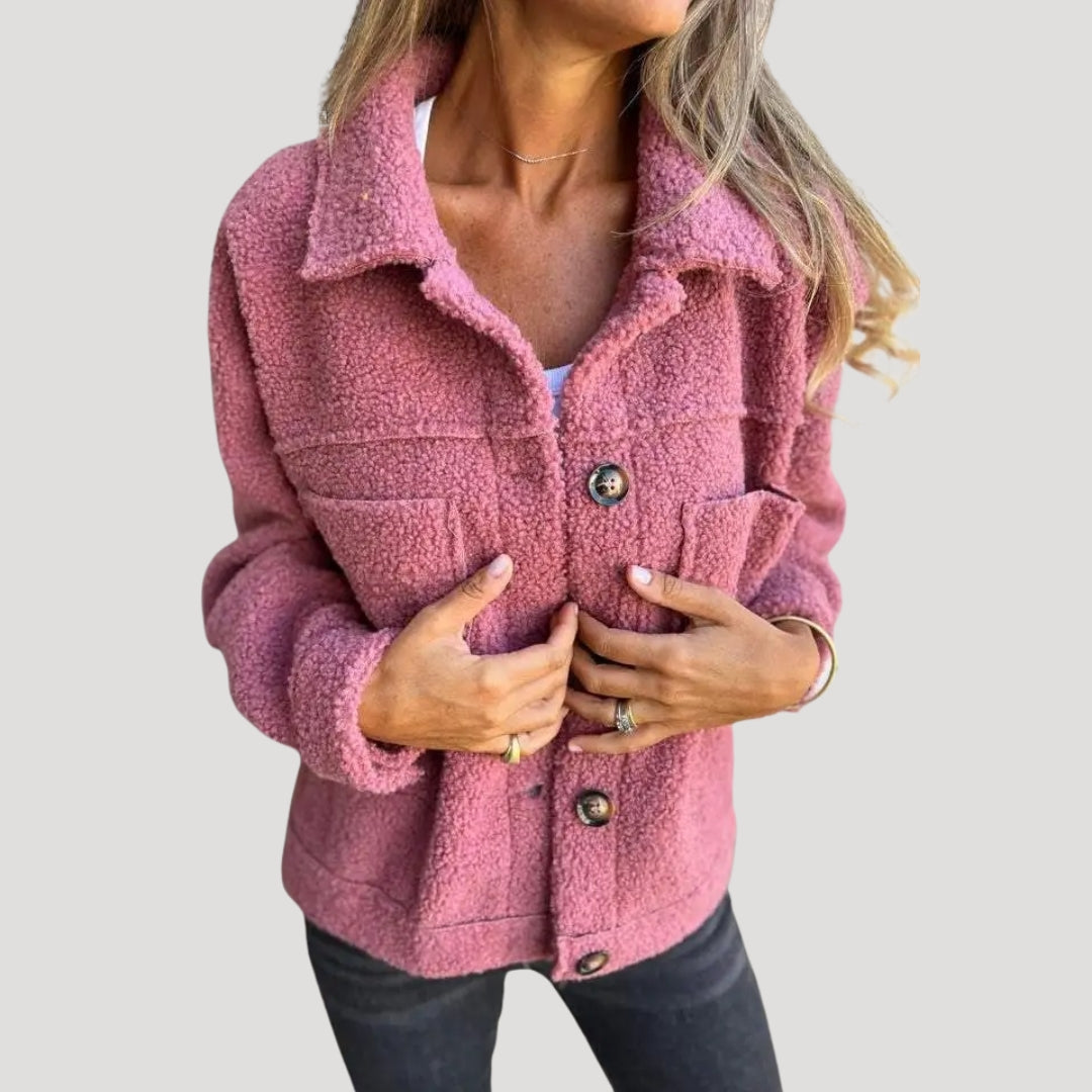 Damen Teddy Fleecejacke – Modische Sherpa-Jacke für Alltag & Freizeit