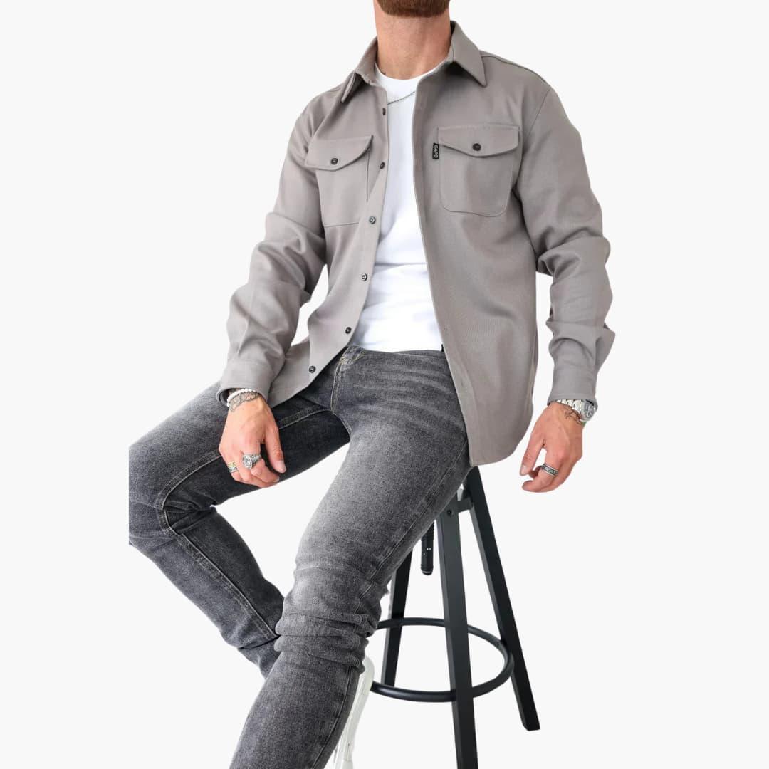 Herren Overshirt Jacke – Modernes Button-Through Design, Vielseitiger Stil für Freizeit und Business