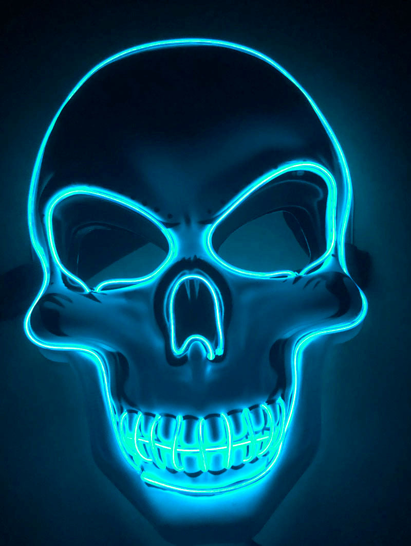 Halloween LED Leuchtende Totenkopfmaske für Erwachsene – Gruselige Party- & Kostüm-Maske