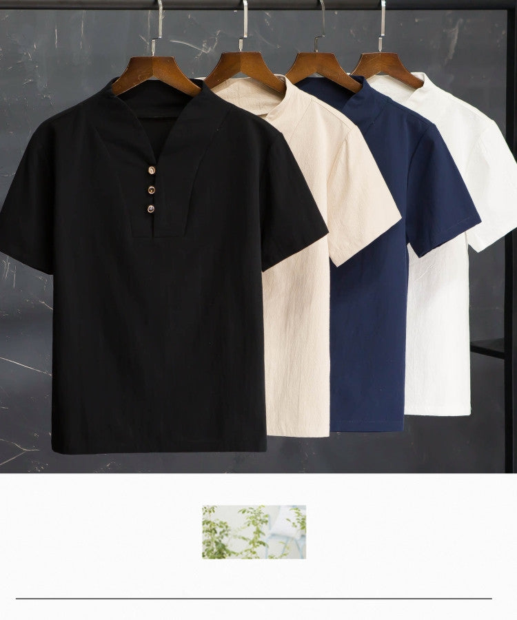 Herren Leinen Sommeranzug Set – Lässiges zweiteiliges Outfit mit Kurzarmhemd und Hose – Ideal für Freizeit & Alltag