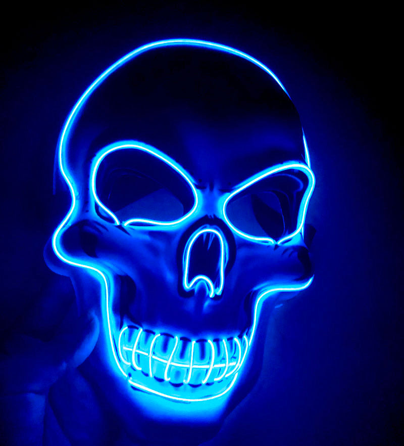 Halloween LED Leuchtende Totenkopfmaske für Erwachsene – Gruselige Party- & Kostüm-Maske