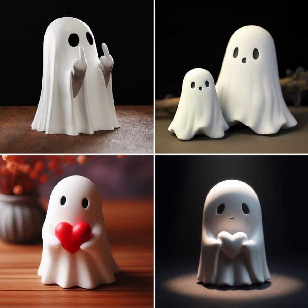 Halloween Dekofigur Geist mit Mittelfinger – Lustige und Freche Halloween Dekoration