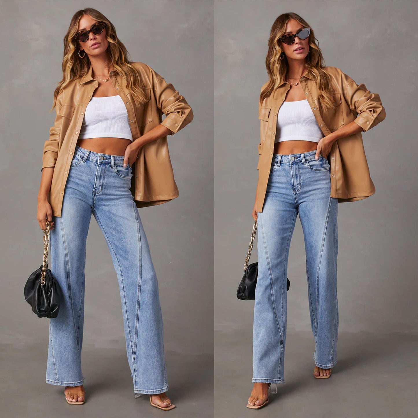 Joanne – Weite Damenjeans mit Patchwork