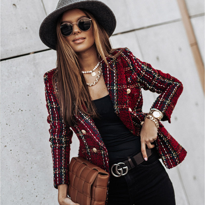 Oscar – Schmal geschnittener Blazer mit Karo-Muster