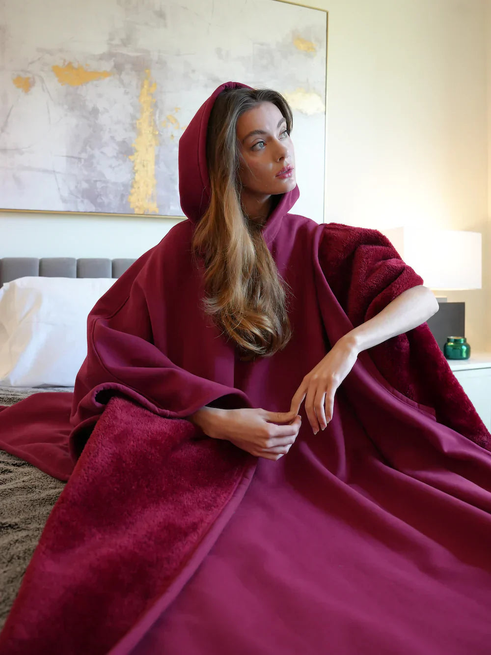 Damen Oversized Hoodie Decke – Komfortable Relax- und Kuschelmode für Zuhause und Unterwegs