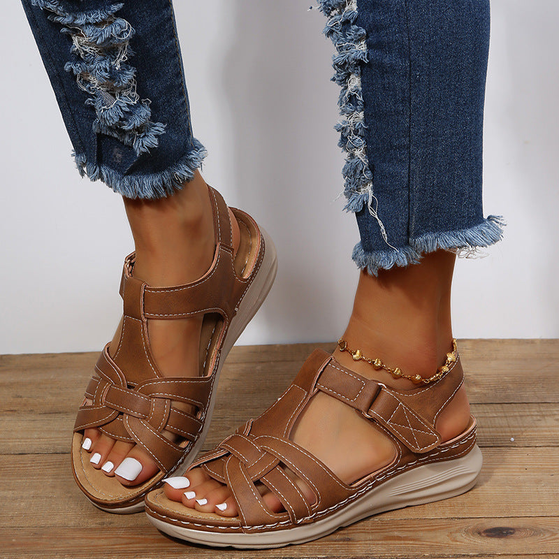 Zoe – Vintage Wedgesandalen in Übergrößen