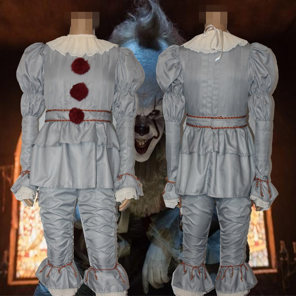 Halloween Kostüm Clown Pennywise für Erwachsene – Gruseliges Horror-Faschingskostüm
