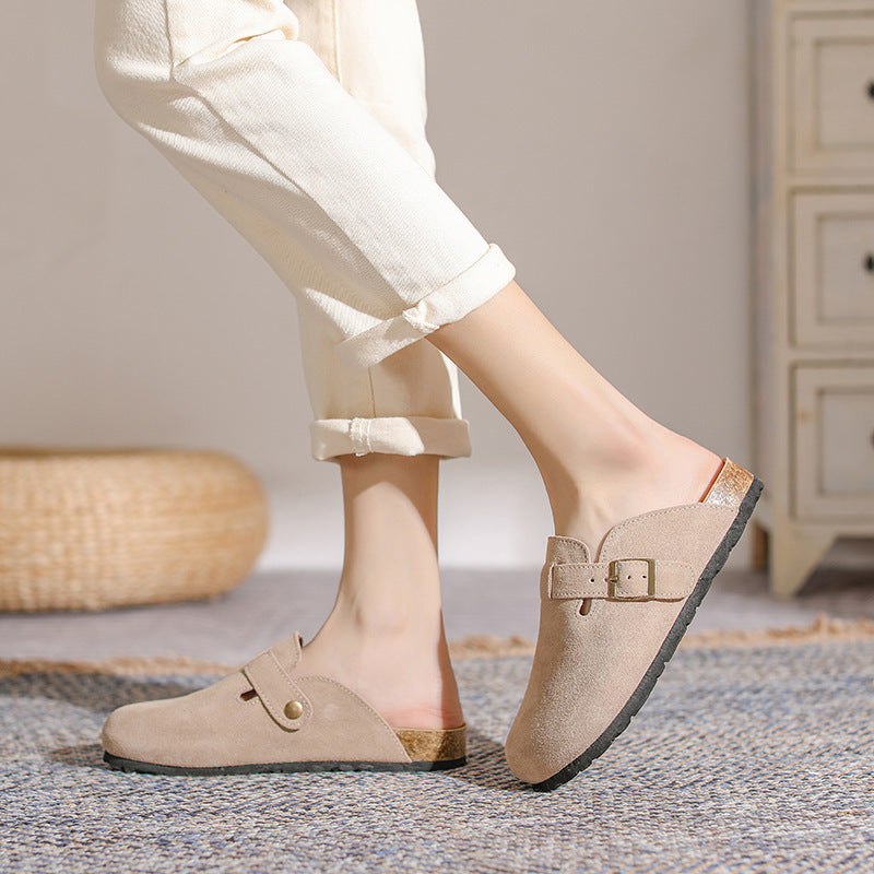 Lydia – Französische Retro Halbschuhe mit geschlossenem Zehenbereich aus veganem Leder