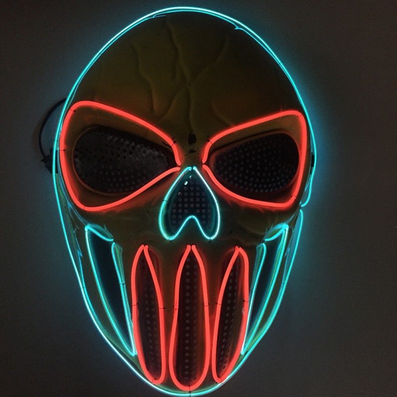 Halloween LED Totenkopf Maske für Erwachsene – Leuchtende Party- und Kostüm-Accessoire