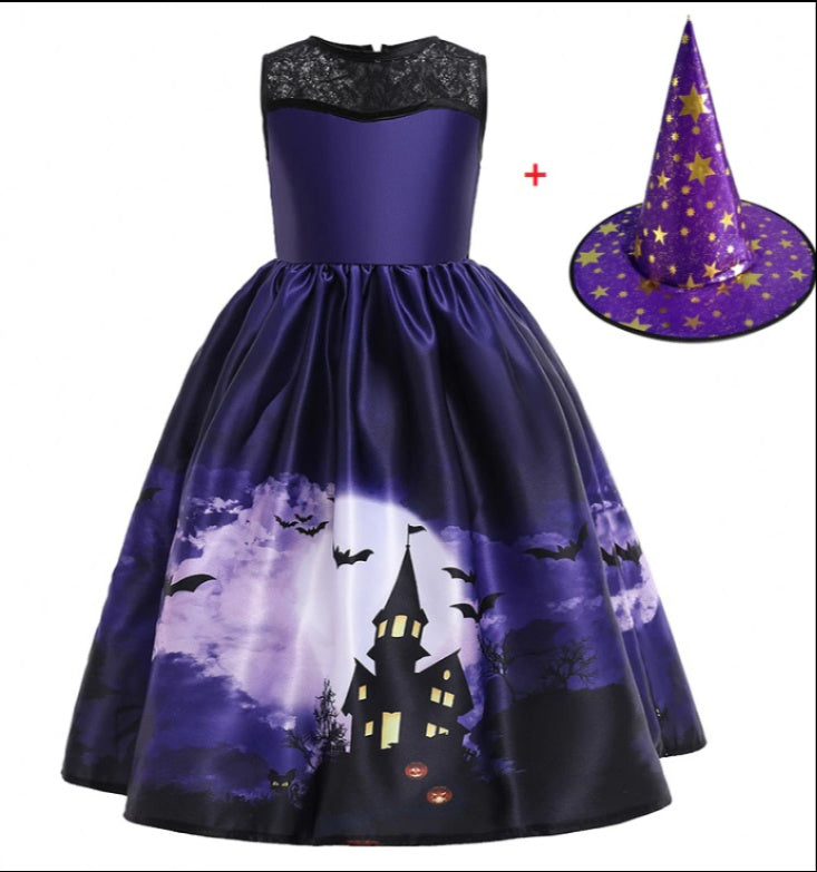 Sophie – Halloween Prinzessinkleid mit Halloween-Print