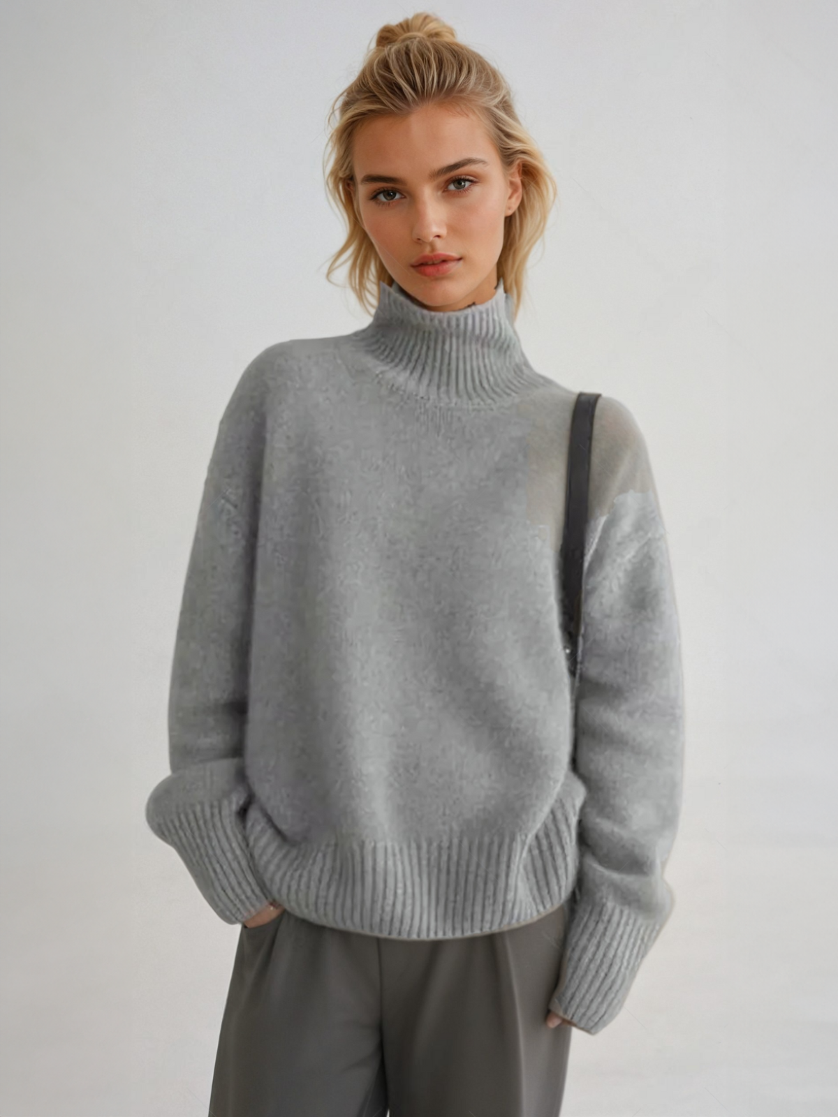 Damen Rollkragenpullover im Oversize-Look – Stilvoller Strick für Herbst und Winter