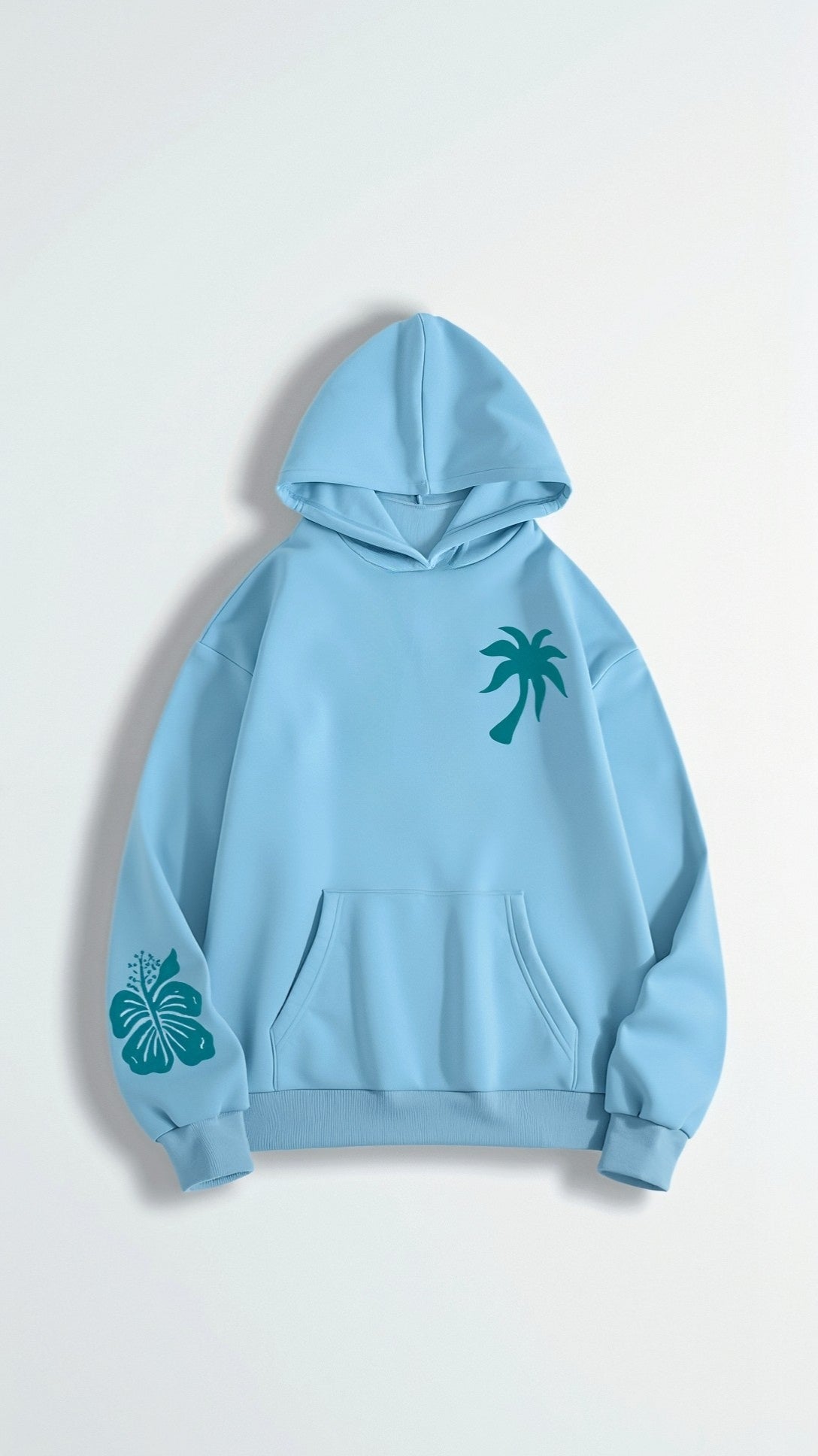 Damen Oversize Kapuzenpullover mit tropischer Stickerei – Lässiger Streetstyle Hoodie für Alltag und Freizeit